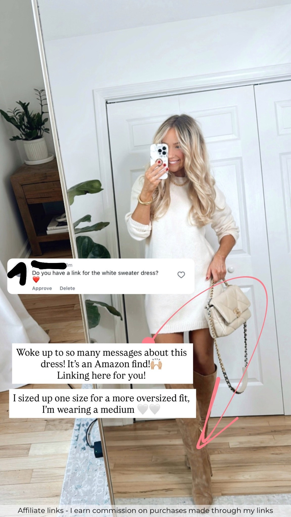 Affiliate links - I earn commission on purchases made through my links

Amazon sweater dress
Tan knee high boots