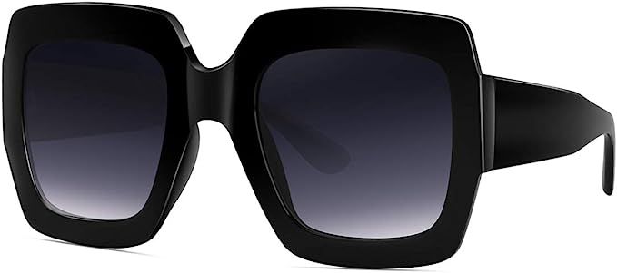 Square Frame Oversized Sunglasses for Women Big Fashion Shades | Amazon (US)