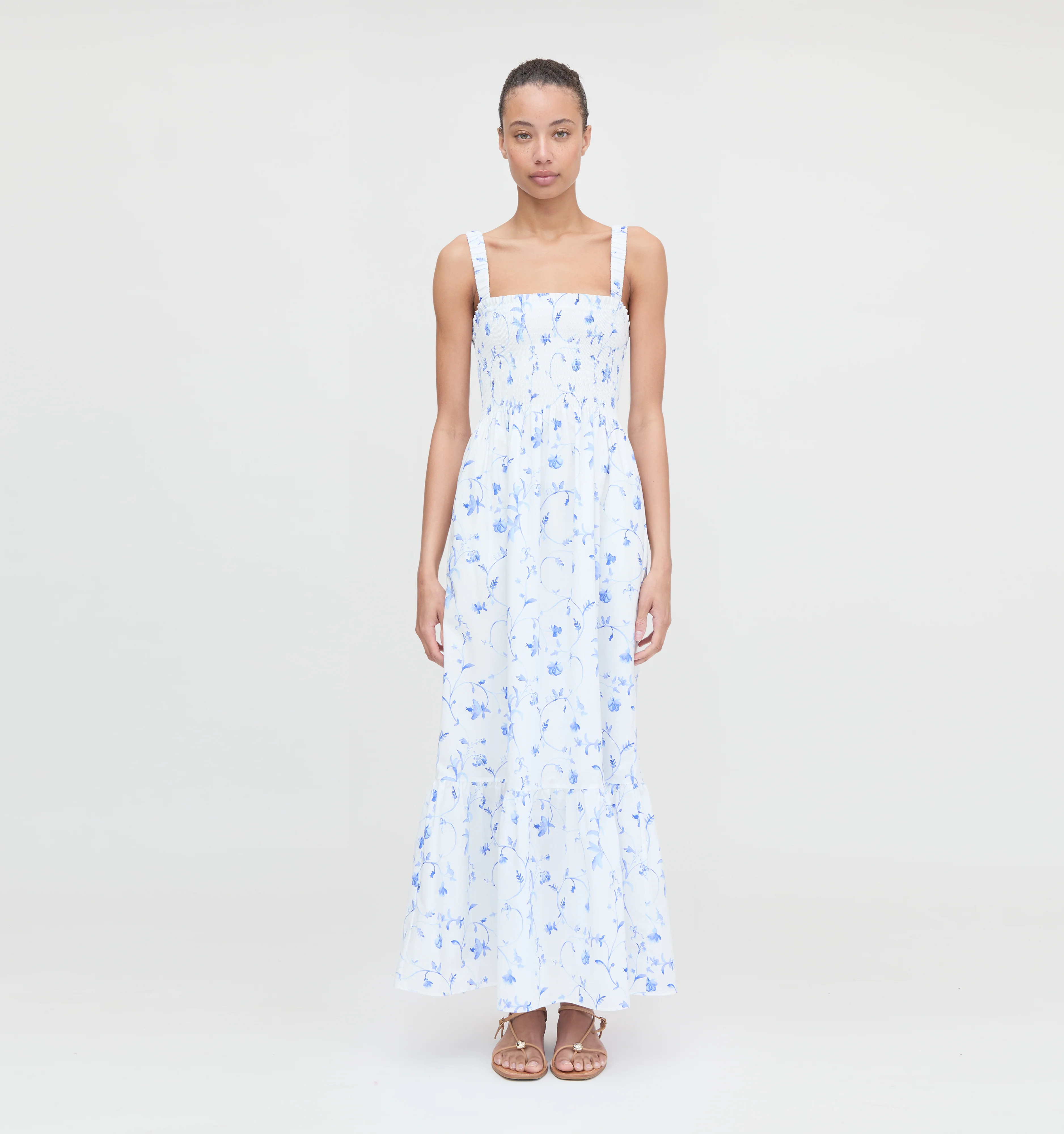 The Anjuli Nap Dress - Blue Botanical | Hill House Home US