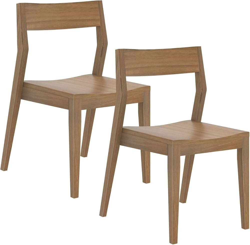 Plank+Beam Modern Dining Chair Set of 2, Wooden Kitchen and Dining Room Chairs, Wood Chair for Of... | Amazon (US)