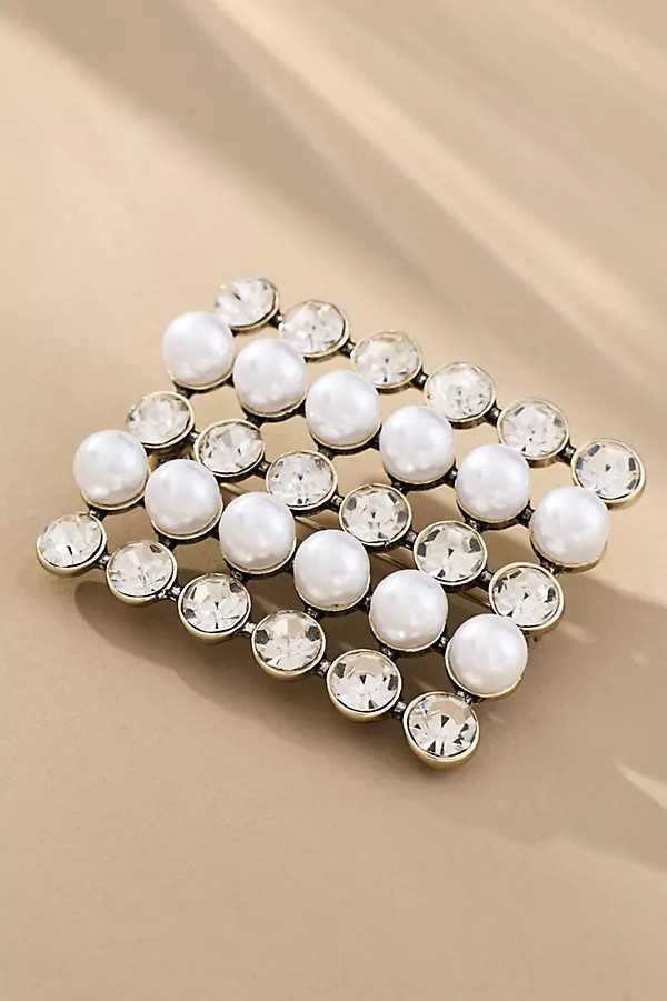 Pearled Crystal Brooch | Anthropologie (US)