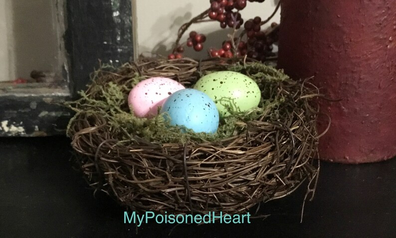 4 1/2 Grapevine and moss Easter egg nest | Etsy | Etsy (US)