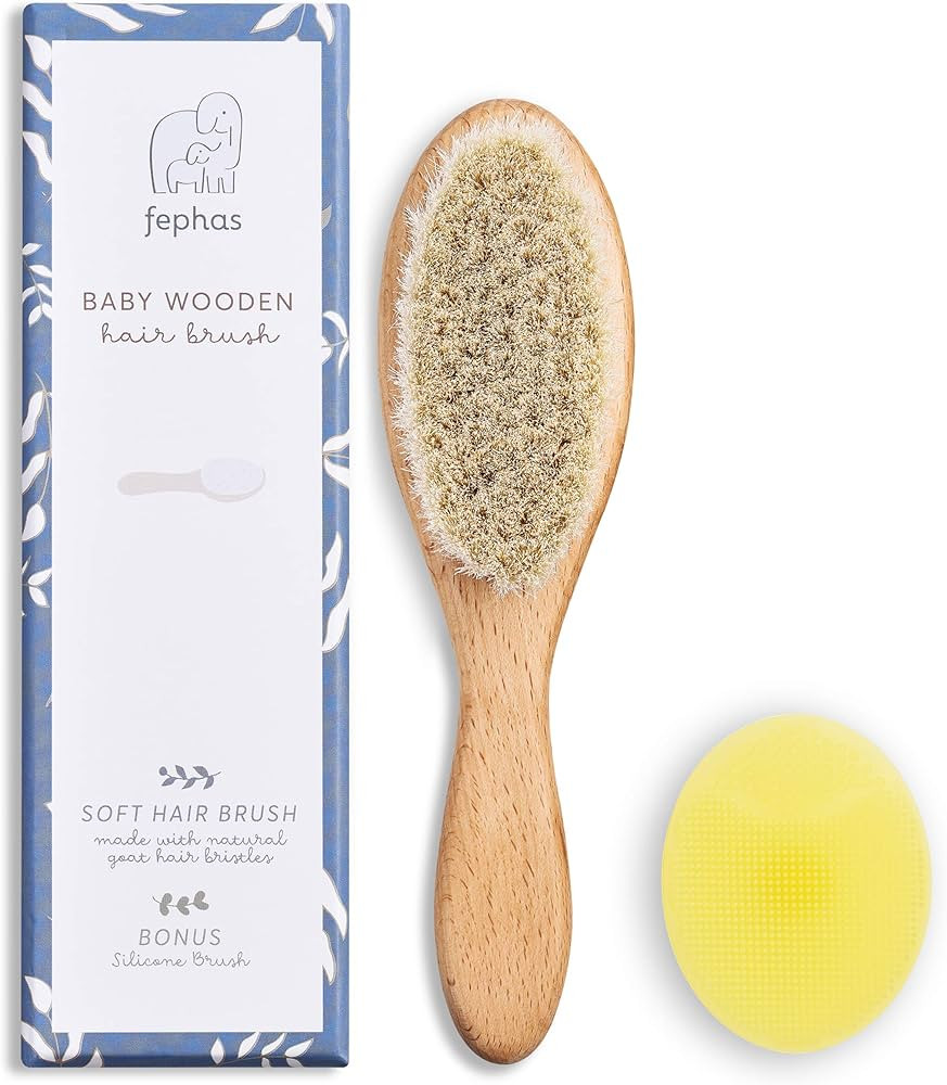 Fephas Wooden Baby Goat Hair Brush| Hairbrush for Newborn and Toddler Girl/Boy Features Soft Goat... | Amazon (US)