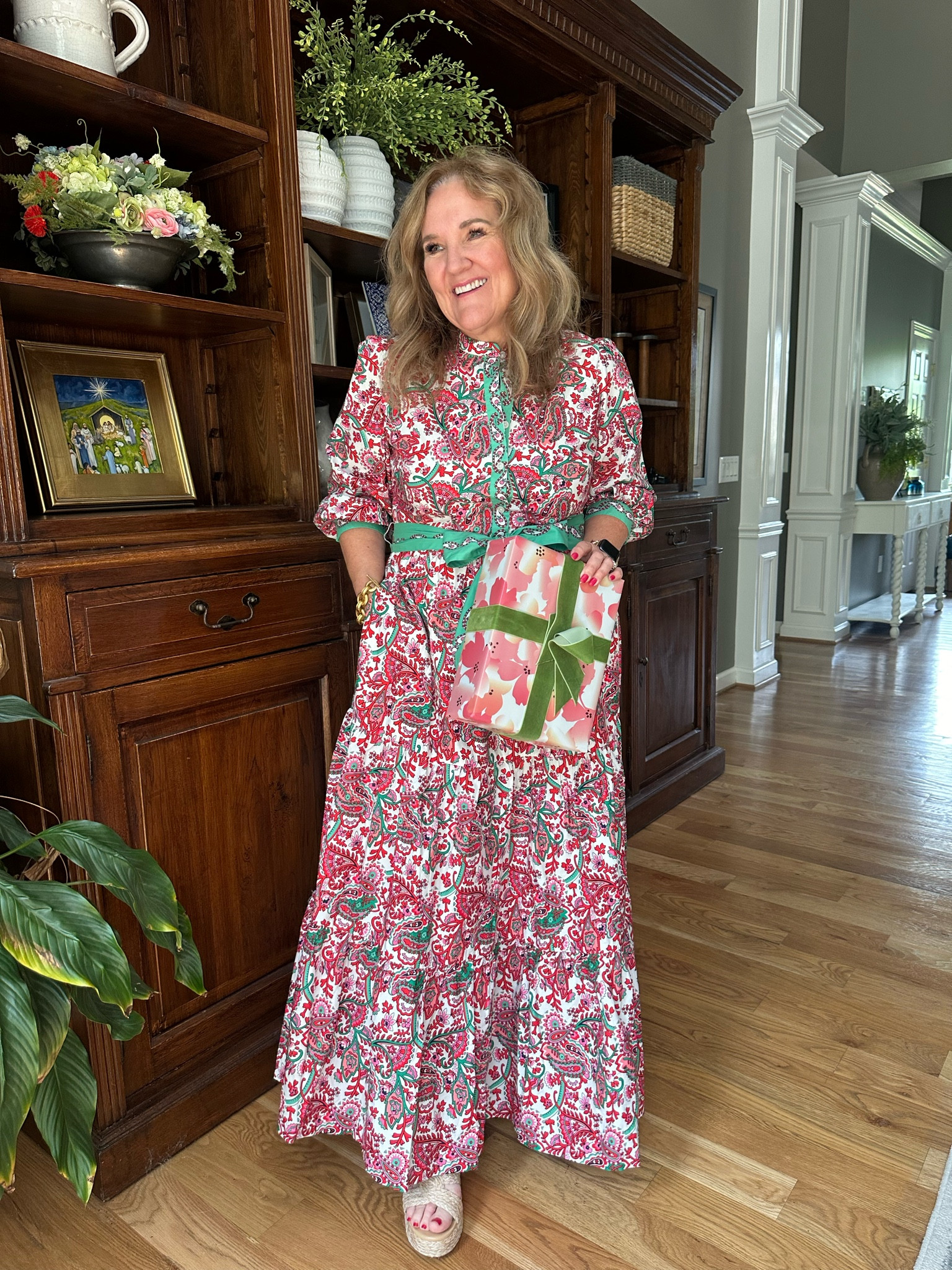 cotton maxi dress indian Women Olive Cotton Cambric Printed Tiered Maxi Dress