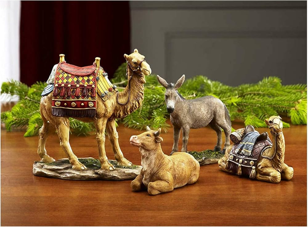 Three Kings Gifts Camels, Donkey & Ox, Polystone Flat Bottom Base for Stability, Home Decorating ... | Amazon (US)