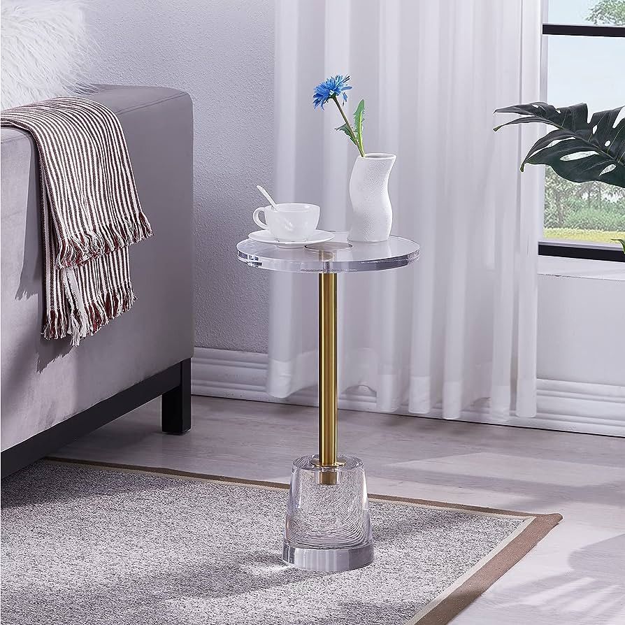 LIKENOW Furniture Acrylic Side Table,Clear Small Round End Amazon Home Decor Finds Amazon Favorites | Amazon (US)