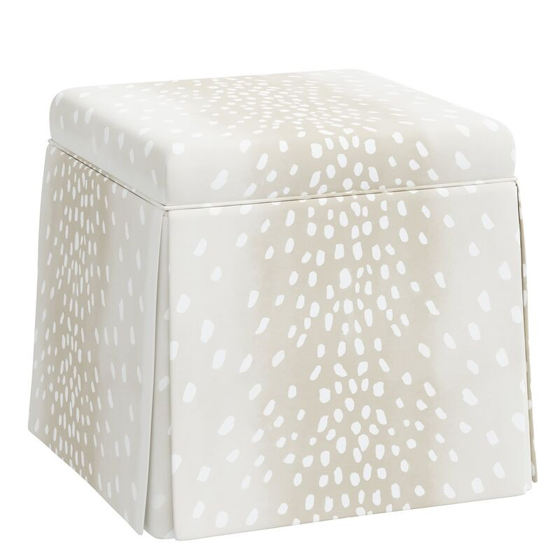 Anne Skirted Ottoman, Fawn Stripe | One Kings Lane