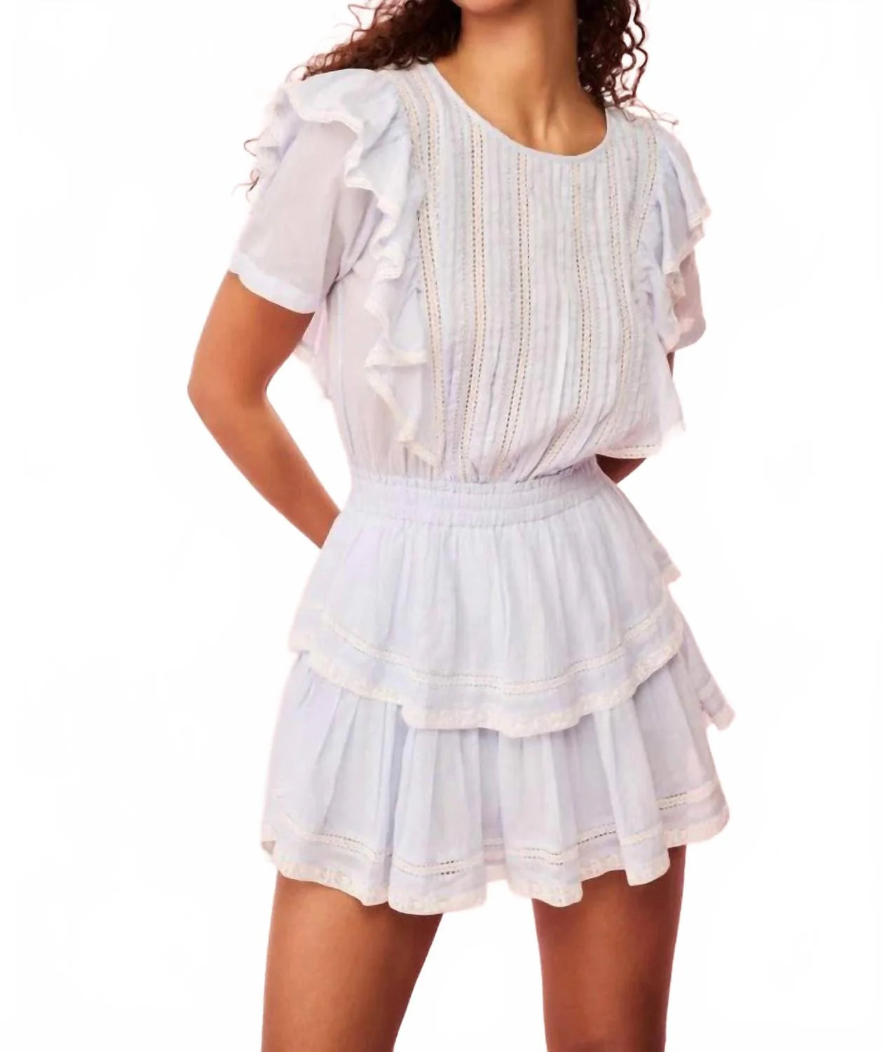 Natasha Mini Dress In Baby Bluebell | Shop Simon