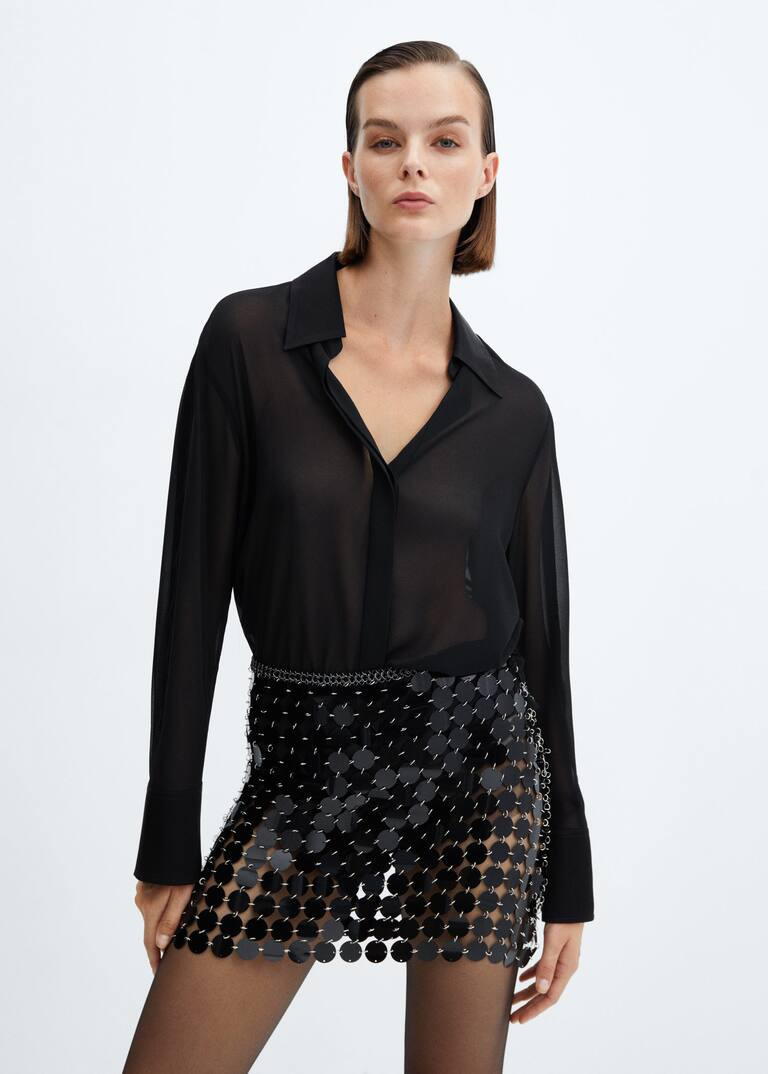 Metallic disc skirt -  Women | Mango USA | MANGO (US)