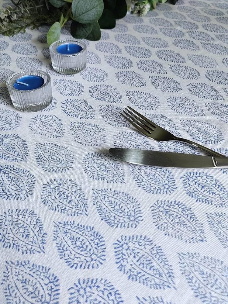 ATOSII Amalfi 100% Cotton Boho Rectangle Fall Tablecloth, Handblock Print Table Cloth for Kitchen... | Amazon (US)