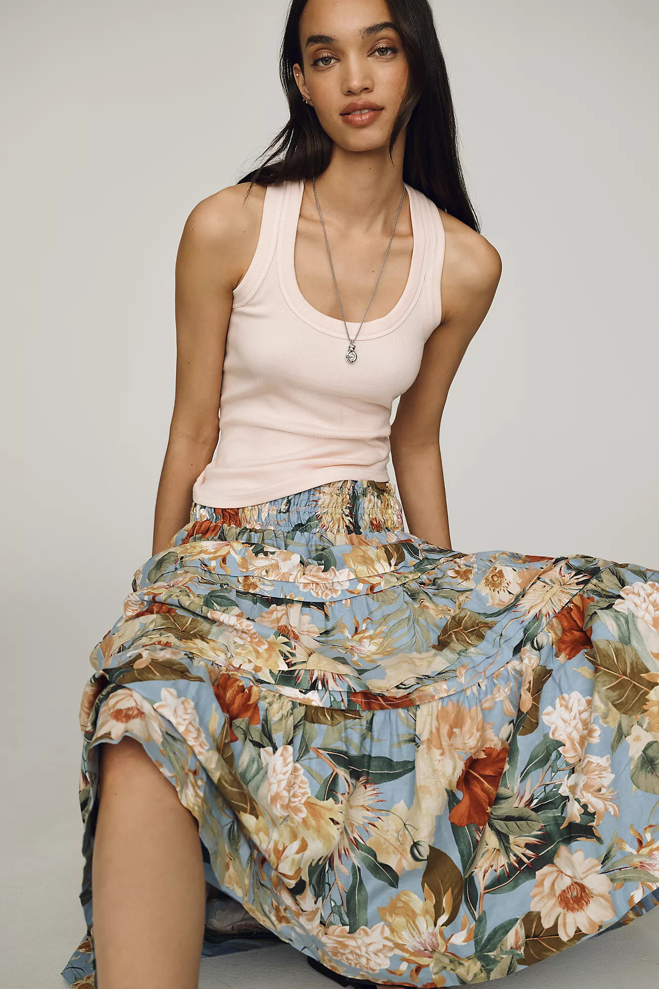 Somerset Linen Blend Maxi Skirt | Anthropologie (US)