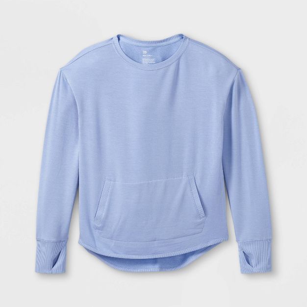 Girls' Cozy Lightweight Fleece Crewneck Sweatshirt - All in Motion™ | Target