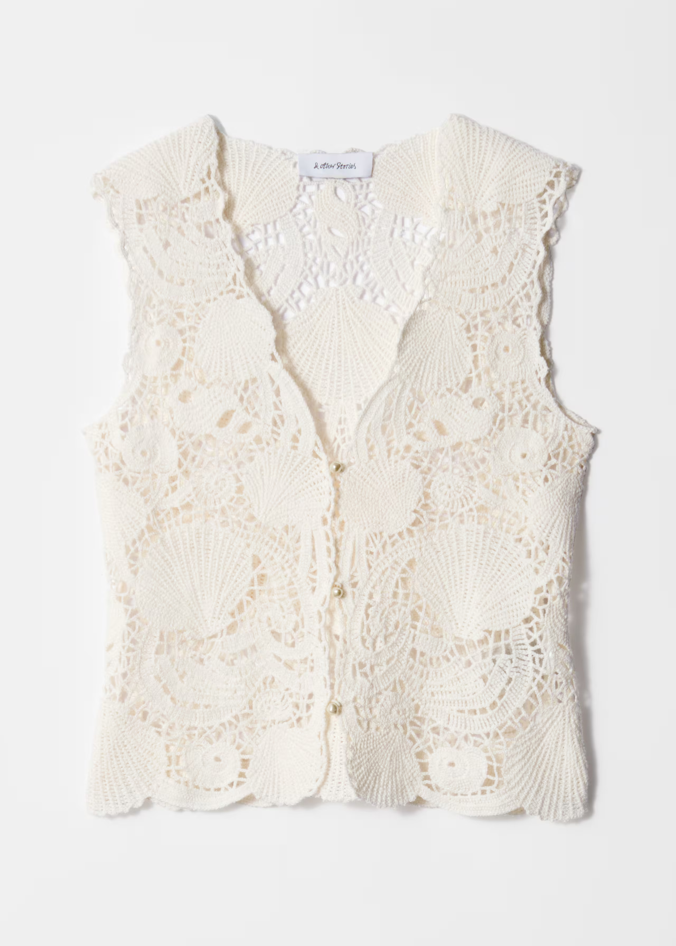 Häkelweste - Weiß - Sleeveless tops - & Other Stories AT | & Other Stories EU