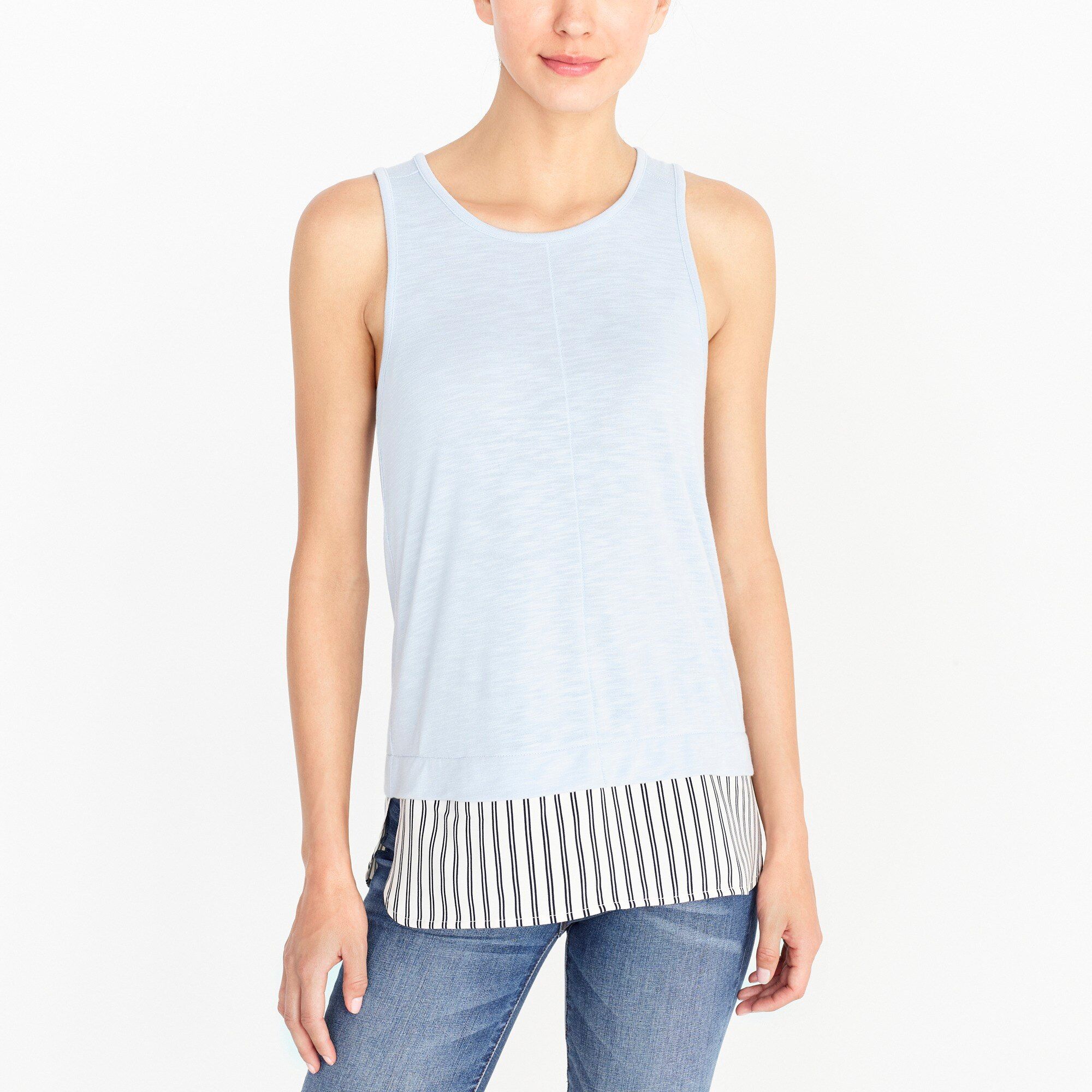 Drapey tank top with patterned silky hem | J.Crew Factory