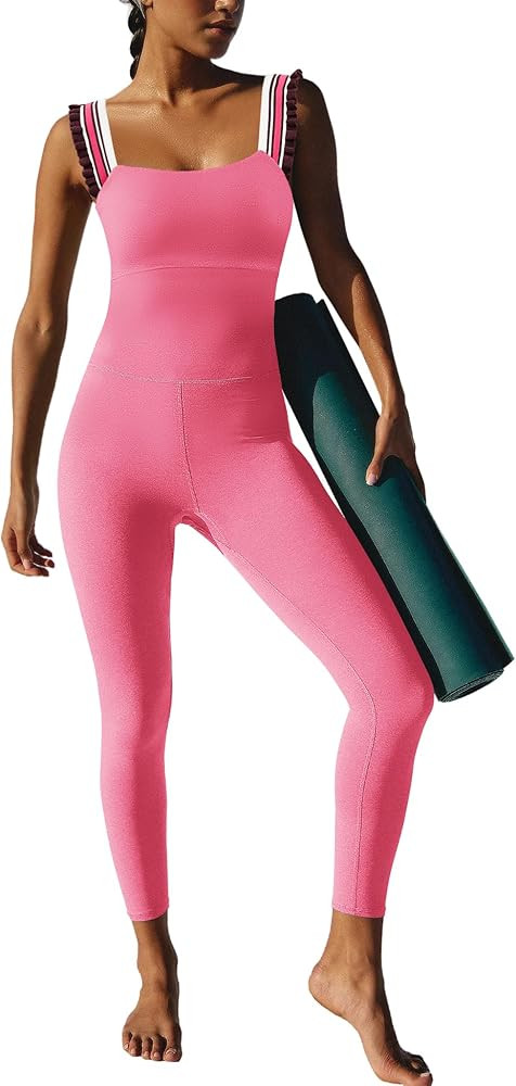 ReachMe Jumpsuits for Women Workout Leggings Romper Athletic Summer Outfits Yoga Gym Clothes Body... | Amazon (US)