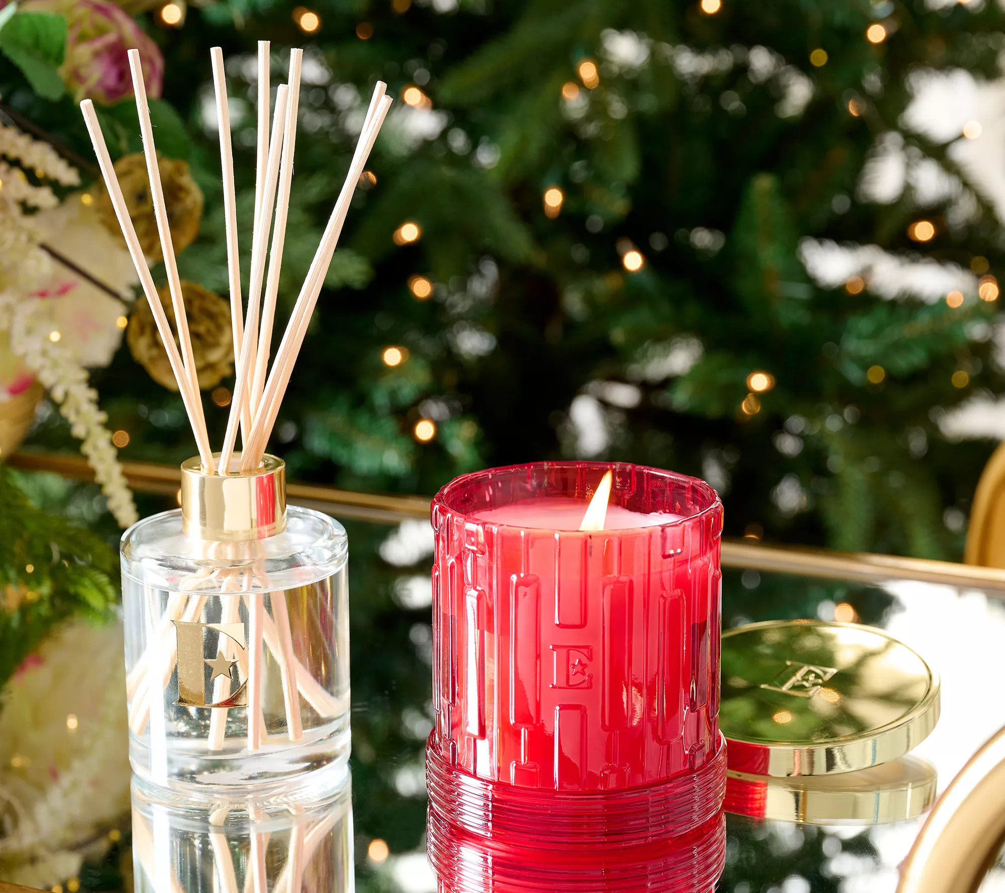 Elton John x Slatkin + Co. Woodside 8oz Candle & Reed Gift Set | QVC