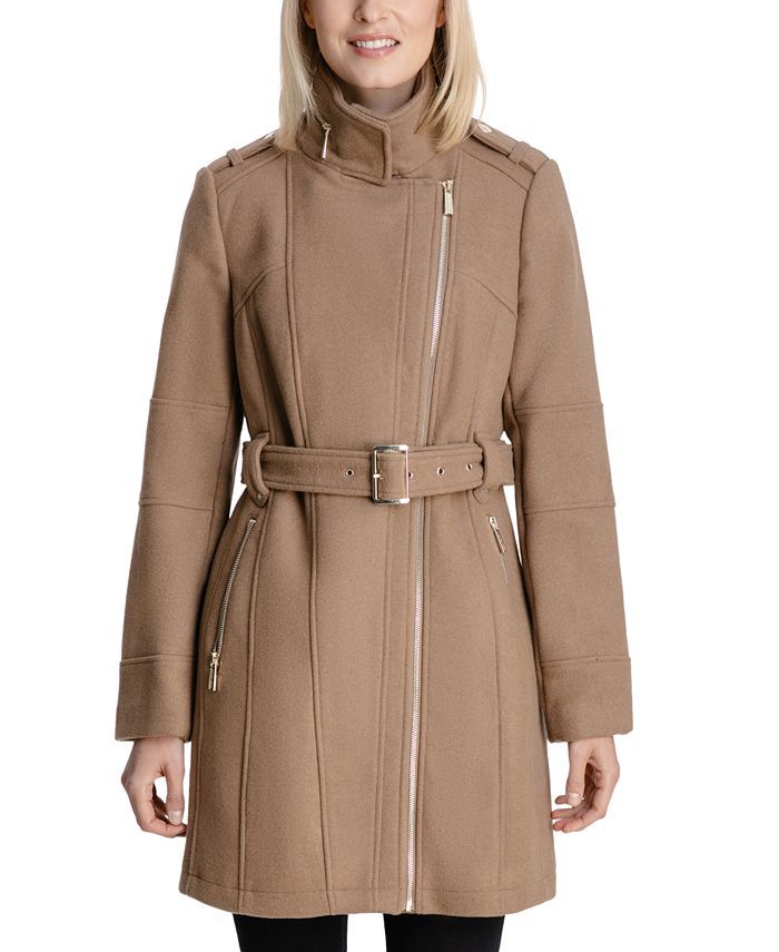 Michael Kors Women's Asymmetrical Belted Coat, Created for Macy's & Reviews - Coats & Jackets - W... | Macys (US)