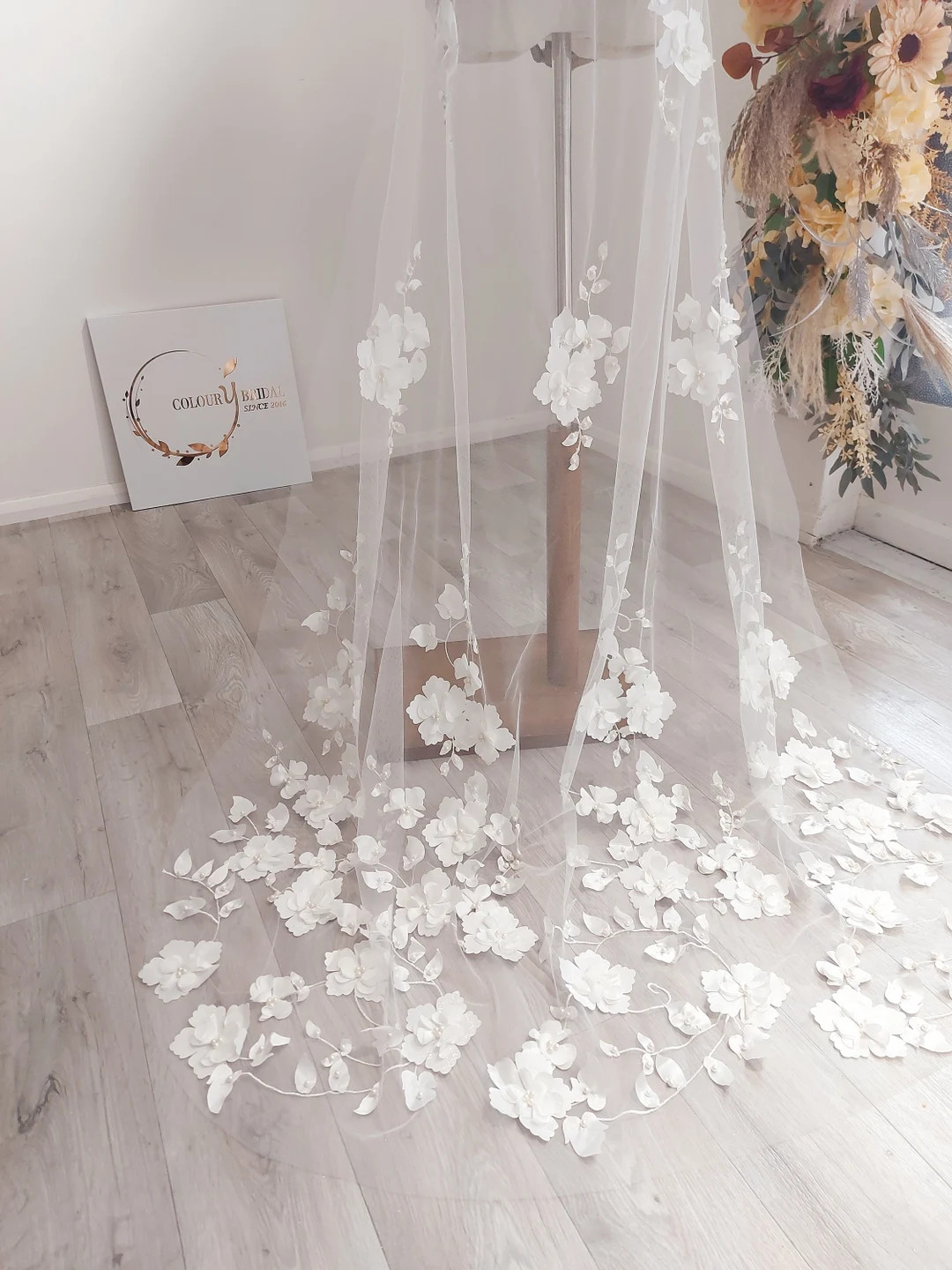 Reece 3 D Floral Bridal Detachable Train, Removable Train, Bespoke Wedding Dress Train, Dress Ove... | Etsy (US)