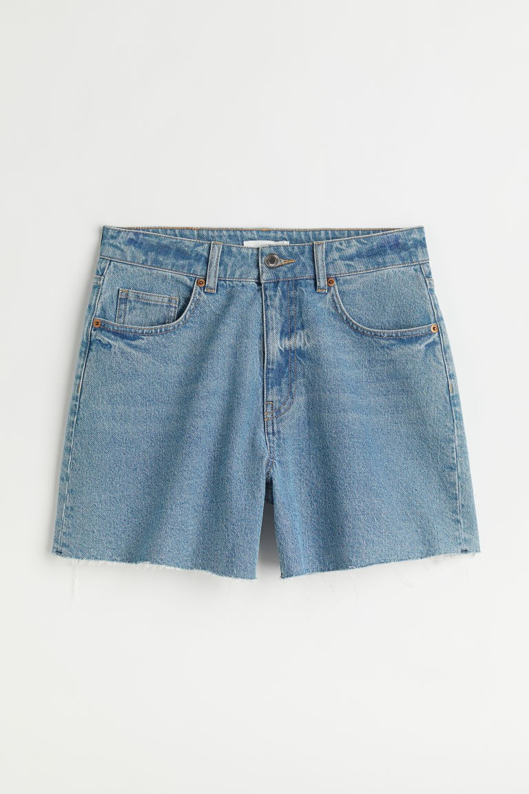 H & M - Denim shorts High Waist - Blue | H&M (UK, MY, IN, SG, PH, TW, HK)