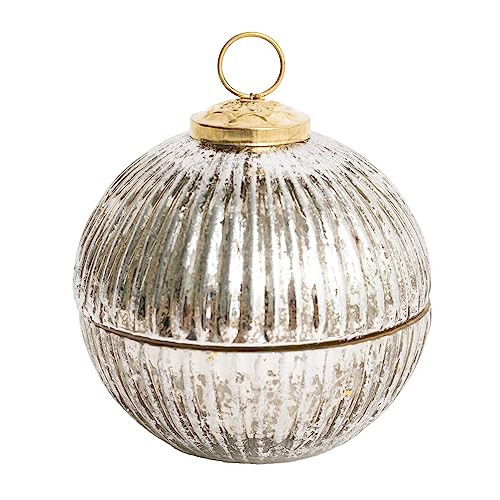 Mary Square 47333 Distressed Silver Tone 13 oz Glass Decorative Hanging Christmas Candle Ornament | Amazon (US)