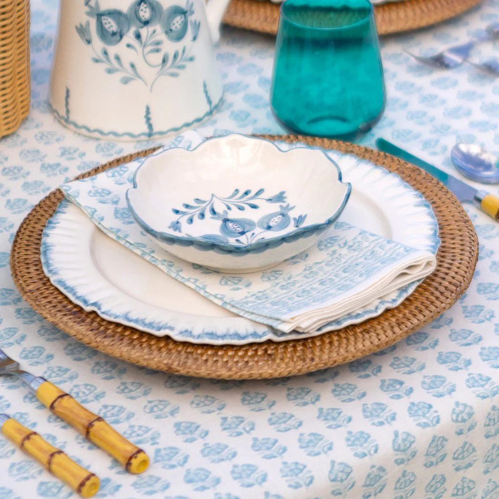 Elise Aqua Napkin | Set of 4 | Pomegranate