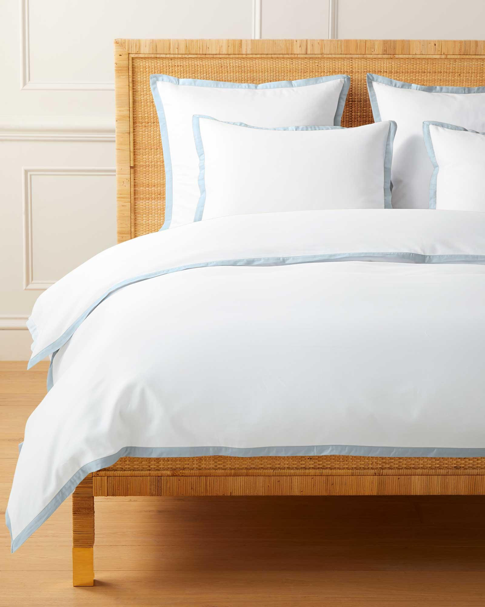 Border Frame Sateen Duvet Cover | Serena and Lily