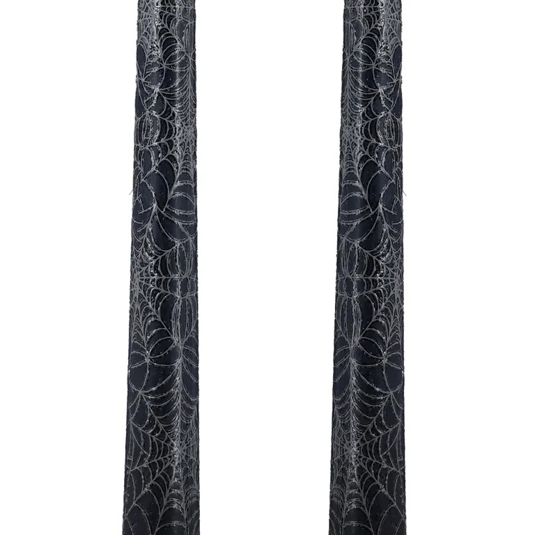 My Texas House Spiderweb 11" Taper Candles, Black and White, 2 Count | Walmart (US)