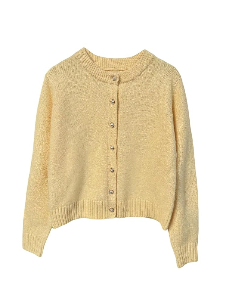 GORGLITTER Women's Button Up Knit Cardigan Open Front Casual Dressy Fall Trendy 2025 Cute Long Sl... | Amazon (US)