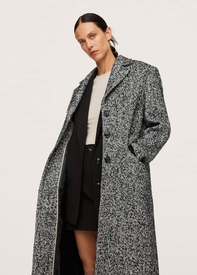 Flecked wool-blend coat | MANGO (UK)