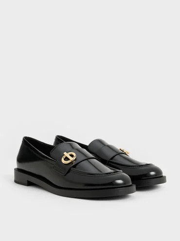 Marley Metallic-Accent Loafers
    
         - Black Box | Charles & Keith UK
