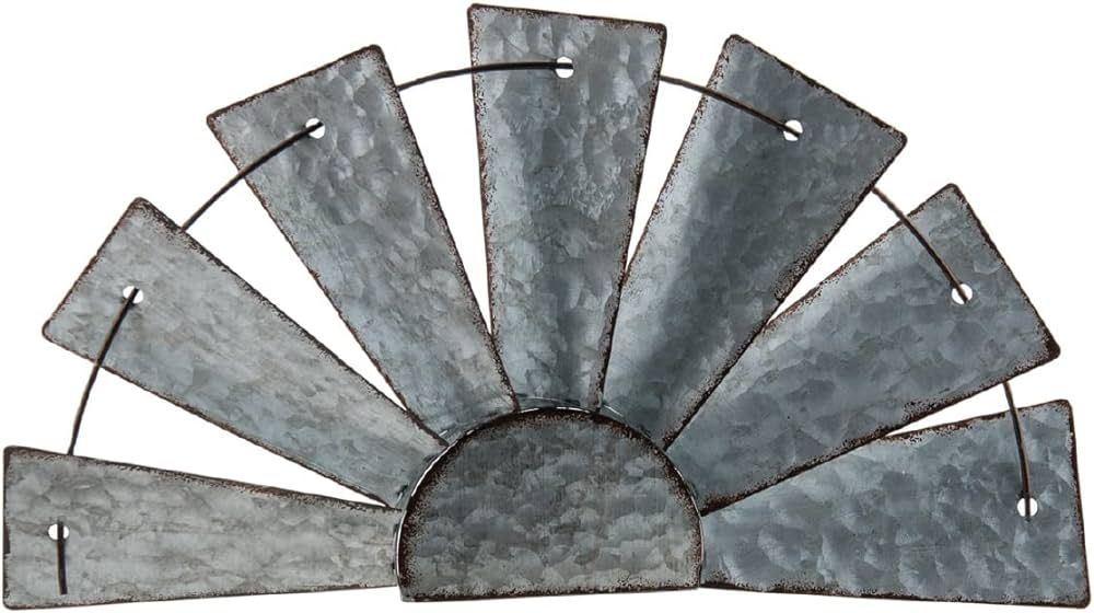 CWI Gifts Galvanized Half Windmill Wall Art - 16 inch - Farmhouse Country Decorations | Amazon (US)