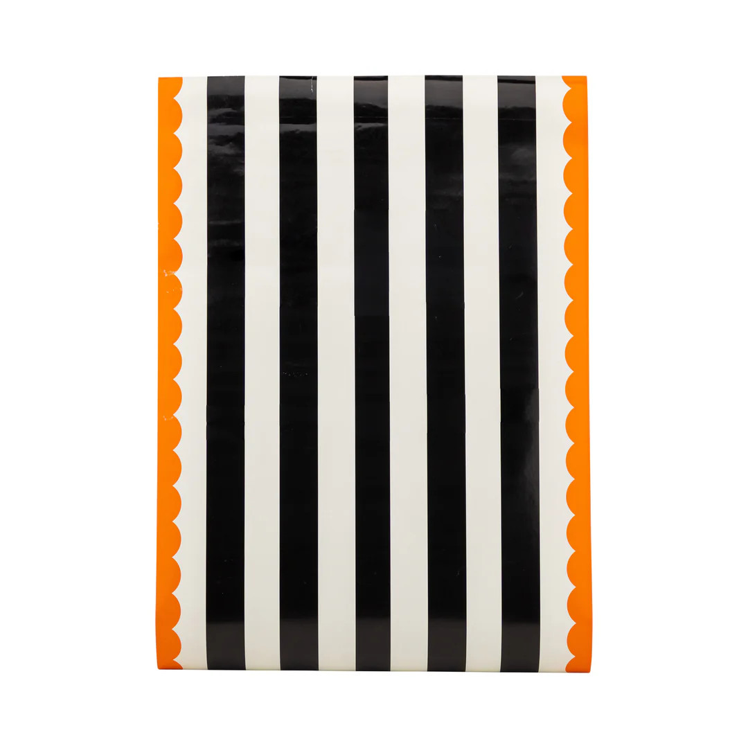 Orange and Black Striped Paper Table Runner | My Mind's Eye