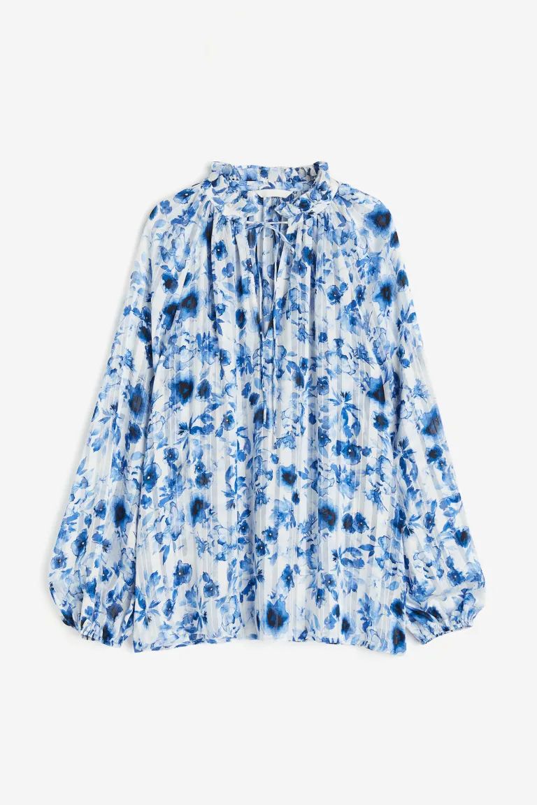 Ruffle-trimmed Crêped Blouse | H&M (US + CA)