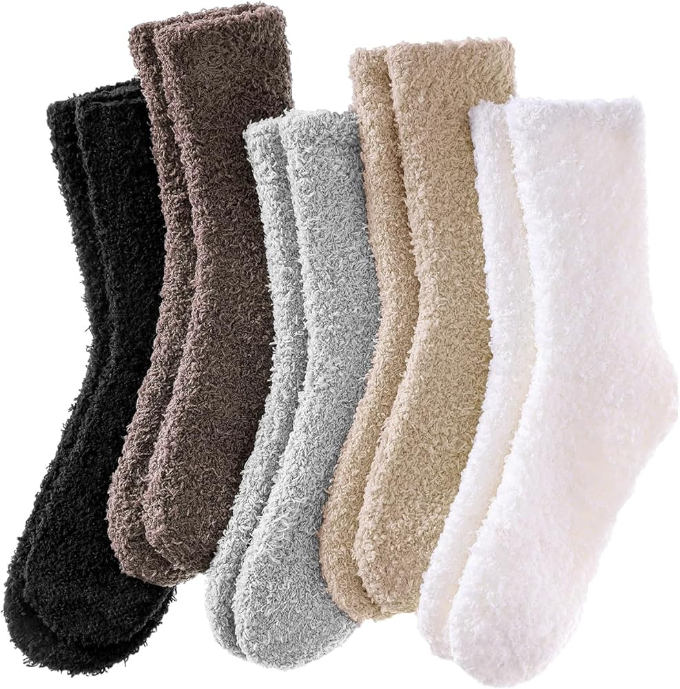 Josnown Fuzzy Socks for Women Cozy Soft Fluffy Slipper Warm Winter Plush Sleep Socks Christmas Gi... | Amazon (US)