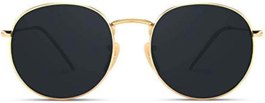 Reflective Lens Round Trendy Sunglasses | Amazon (US)