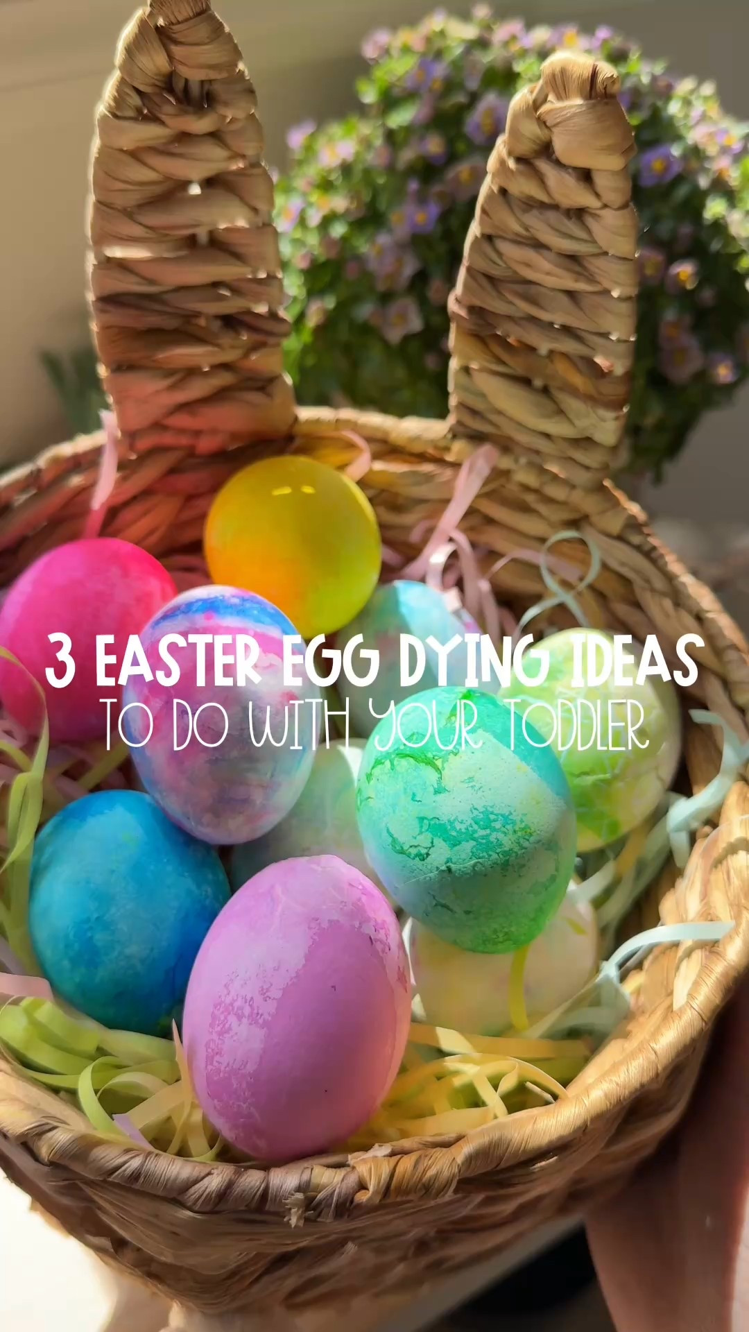 3 Ideas for Dying Easter Eggs with your Toddler! 🥚💛🩷💙💚🥚

1. Use a whisk to hold the hard boiled egg so that it is harder for your toddler to break! I thought I had some of the normal Easter egg dying kits, but didn’t so I just used food coloring instead! It still worked out great and I think putting it into a sensory table makes it so much fun and is basically a water bin, so your toddler is bound to love it! 
2. Add your hard boiled egg into a bag of rice and shake up! This one is an idea that isn’t as messy as the others, but still a lot of fun! 
3. Add some cool whip (or you could use shaving cream if your little one doesn’t put things in their mouth), add drops of food coloring, and swirl around! Mix your eggs up to get some really cool marbled eggs! 

I had so much fun with all of these, especially since it was Macy’s 1st time actually being involved in the process (she was so little last year 🥹)! I did soak my eggs in some vinegar before we started to help the color stick to the shell better! 

Let me know some of your favorite ways to dye Easter eggs so I have some new ideas for next year! ☺️ 

#eastereggs #dyingeastereggs #toddlereasterideas #easteractivities #toddleractivities #eastercrafts #easterfun

#LTKKids #LTKSeasonal