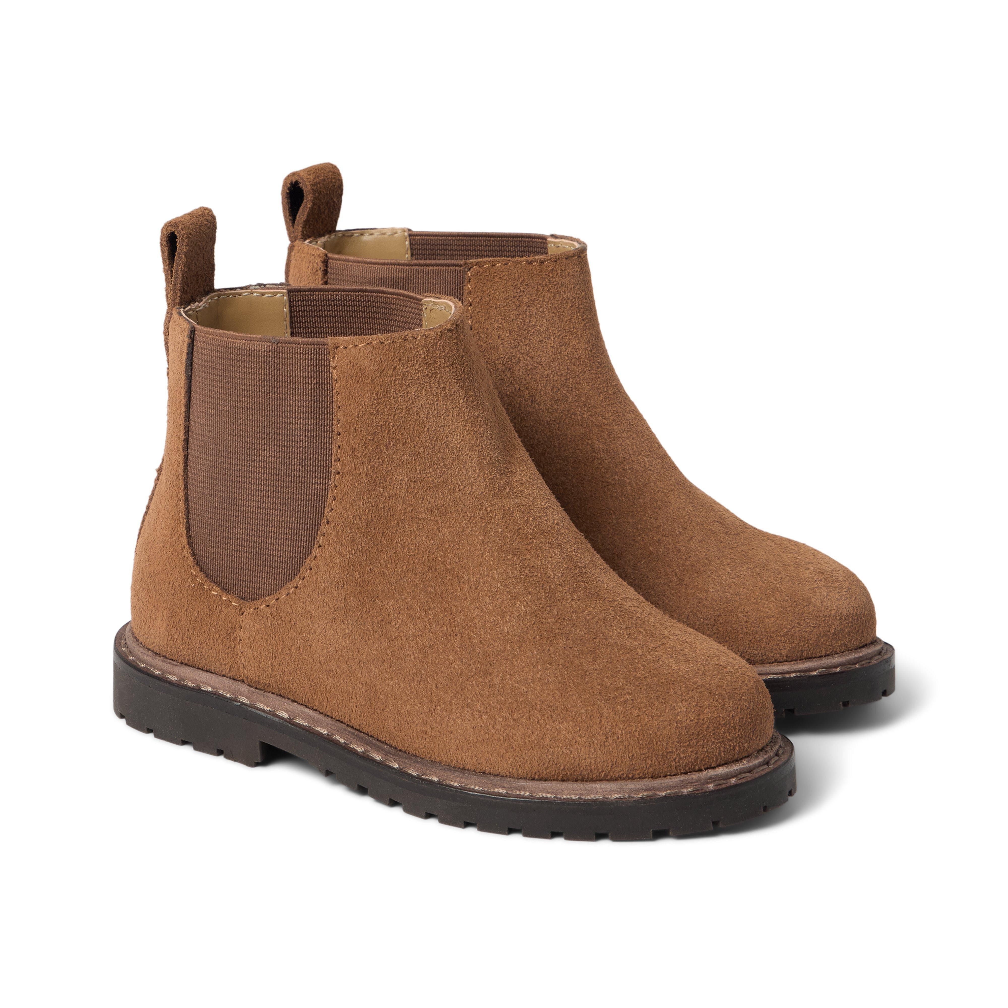 Janie and Jack | The Suede Chelsea Boot - Brown / 3K | Janie and Jack
