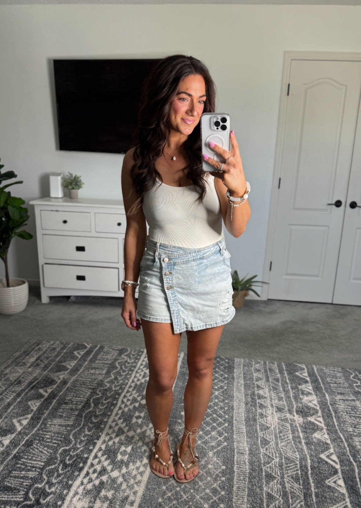 Cute casual summer outfit! Shapewear on sale-2 for under $13!! TTS Linking this years version of this skort

#LTKStyleTip #LTKShoeCrush #LTKSeasonal