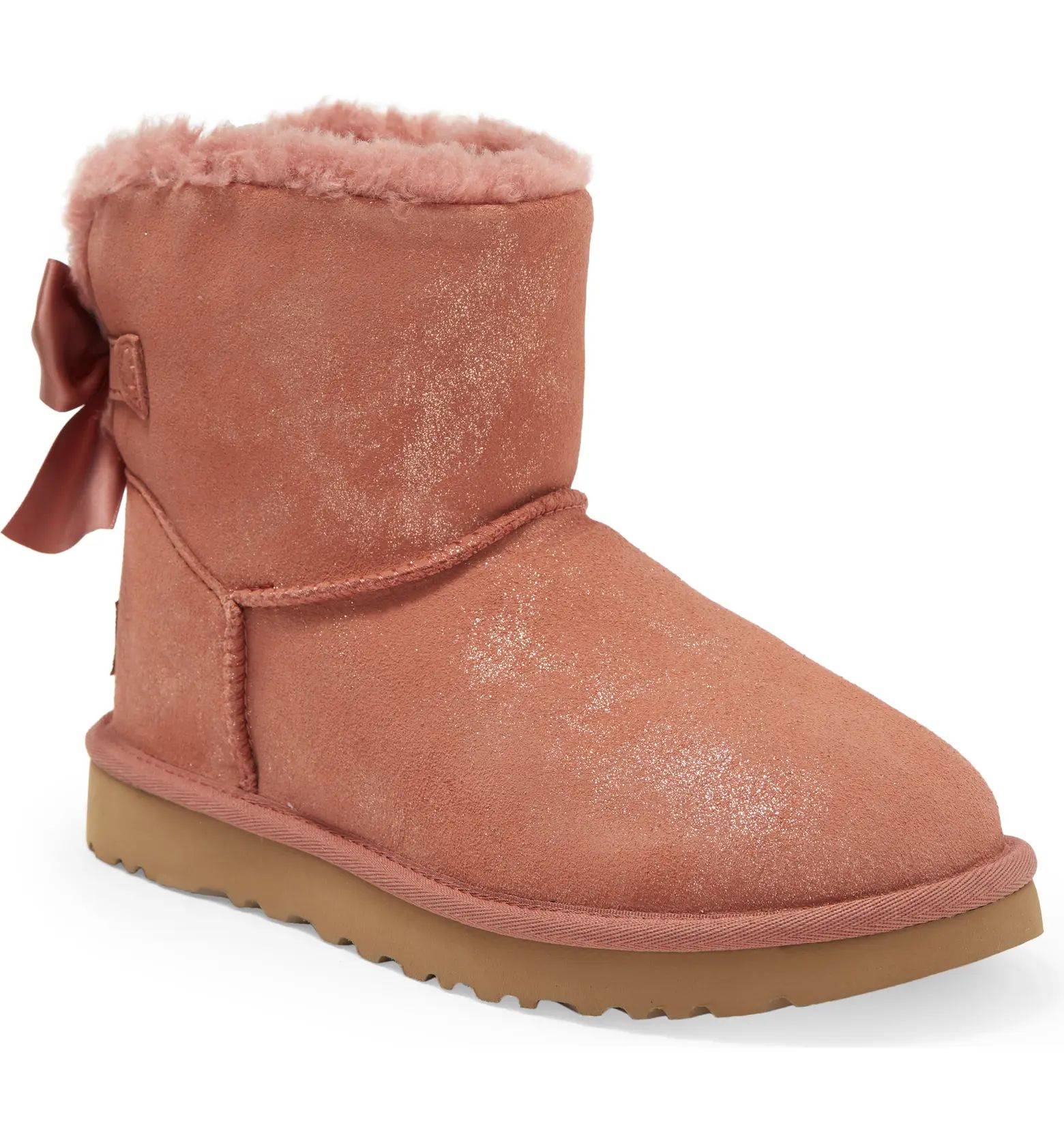 Mini Bailey Bow Glimmer Faux Fur Lined Boot | Nordstrom Rack