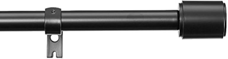 Amazon Basics 1-Inch Wall Curtain Rod with Cap Finials - 72 to 144 Inch, Black | Amazon (CA)
