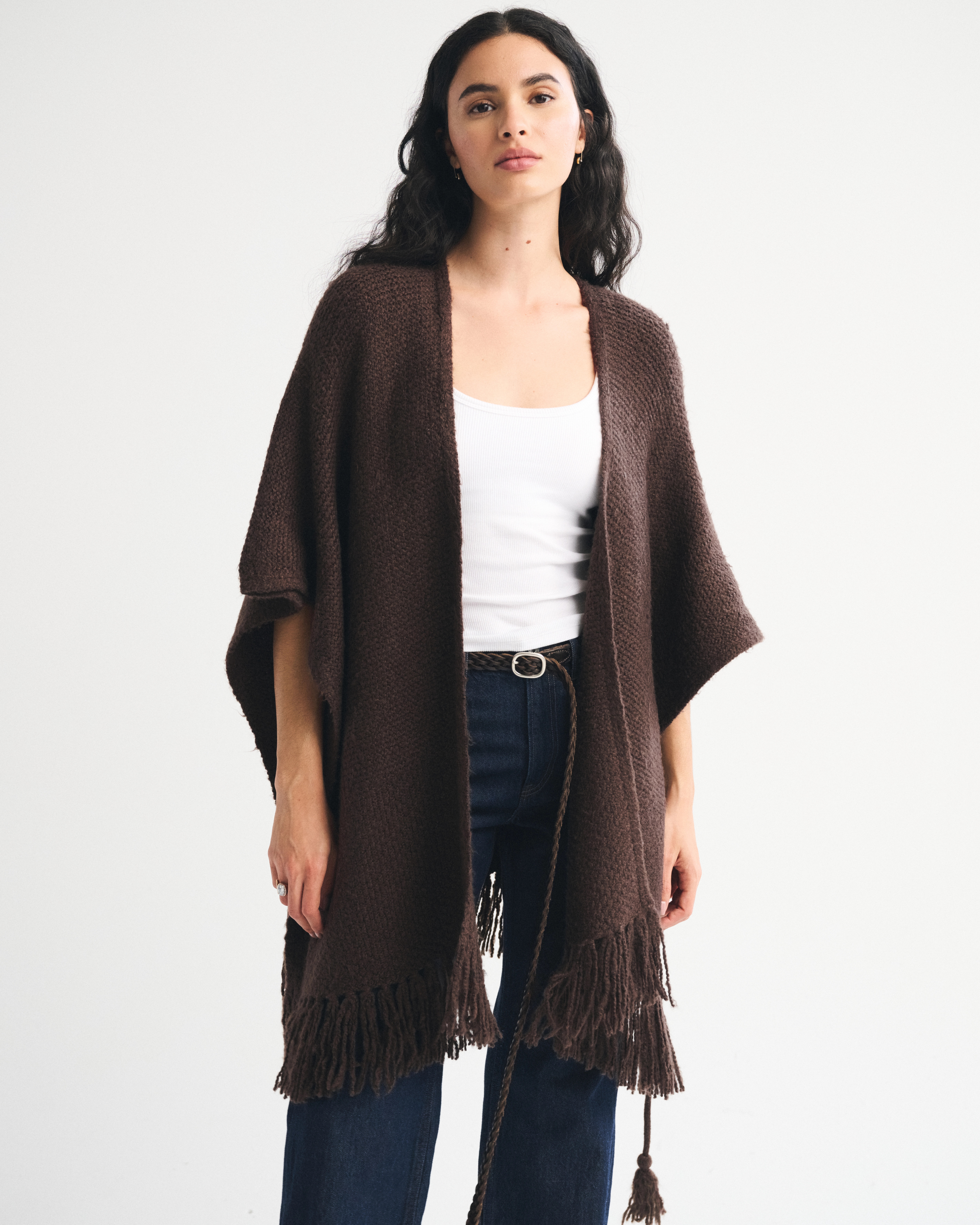 Fringe Belted Cardigan | Abercrombie & Fitch (US)