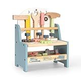 ROBUD Juego de mini banco de trabajo de madera para niños pequeños, juguetes de construcción, ... | Amazon (US)