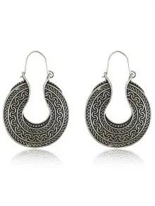 Engraved Round Drop Earrings | ZAFUL (Global)