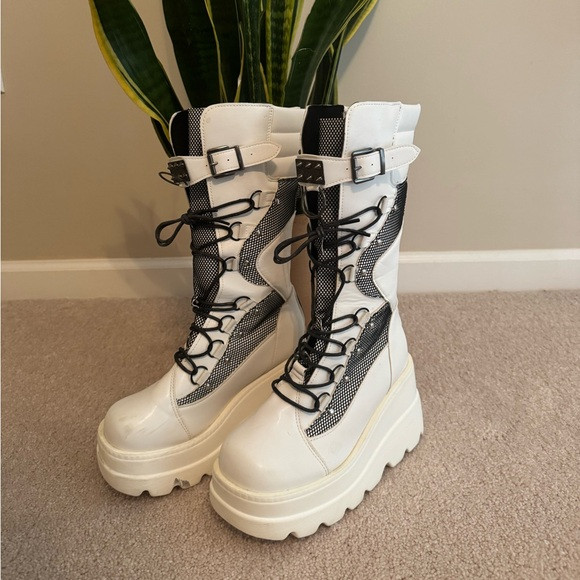 White Platform Festival Boots | Poshmark