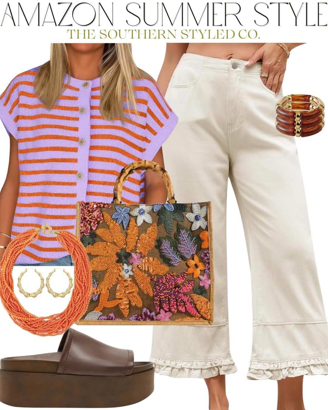 Obsessed is an understatement 😍 This combo is giving colorful + classic + comfy and I’m here for it!!

The lavender + orange stripe moment paired with these neutral ruffle-hem pants is SUCH a fun twist on everyday style. And don’t even get me started on this statement bag… she’s the star of the show ✨

Perfect for lunch dates, shopping days, or anything where you want to feel put together but still easy + effortless 💁‍♀️

Linked everything for you 🤍

#LTKStyle #LTKFinds #SpringStyle #ColorfulStyle #EverydayOutfits #SouthernStyle #LTKUnder100

#LTKTravel #LTKSeasonal #LTKOver40
