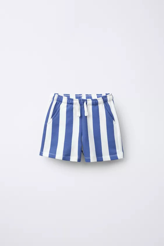STRIPED PLUSH SHORTS | Zara US