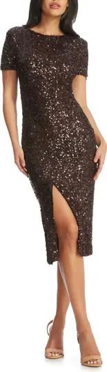 Dress the Population Natasha Sequin Sheath Midi Dress | Nordstrom | Nordstrom
