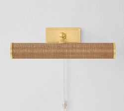 Hannah Natural Woven Picture Light (16"-24") | Pottery Barn (US)