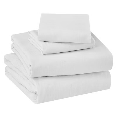 French Flax Washed Linen White Twin XL Sheet Set - Levtex Home | Target