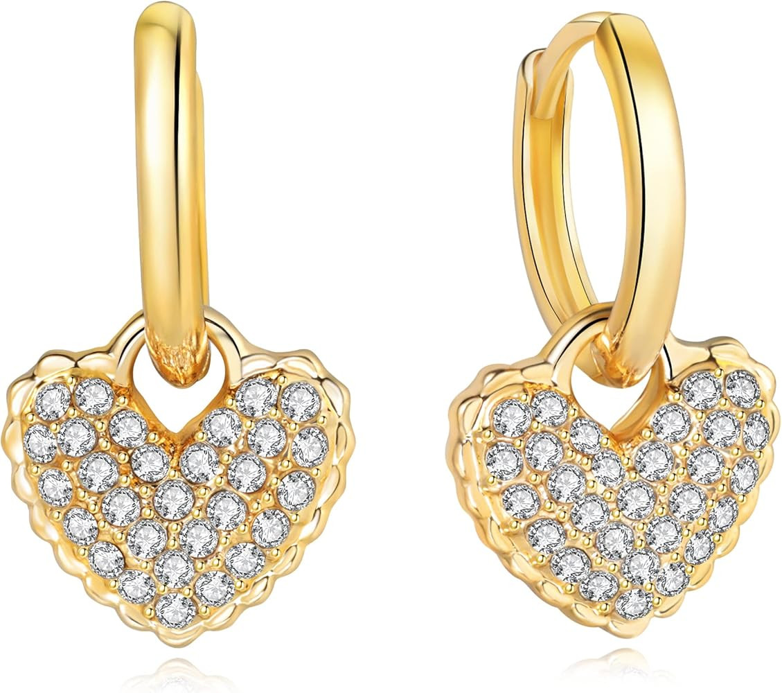 Chunky Gold Hoop Earrings for Women, 18k Gold Plated Trendy Chunky Gold Hoops, Hypoallergenic Fas... | Amazon (US)